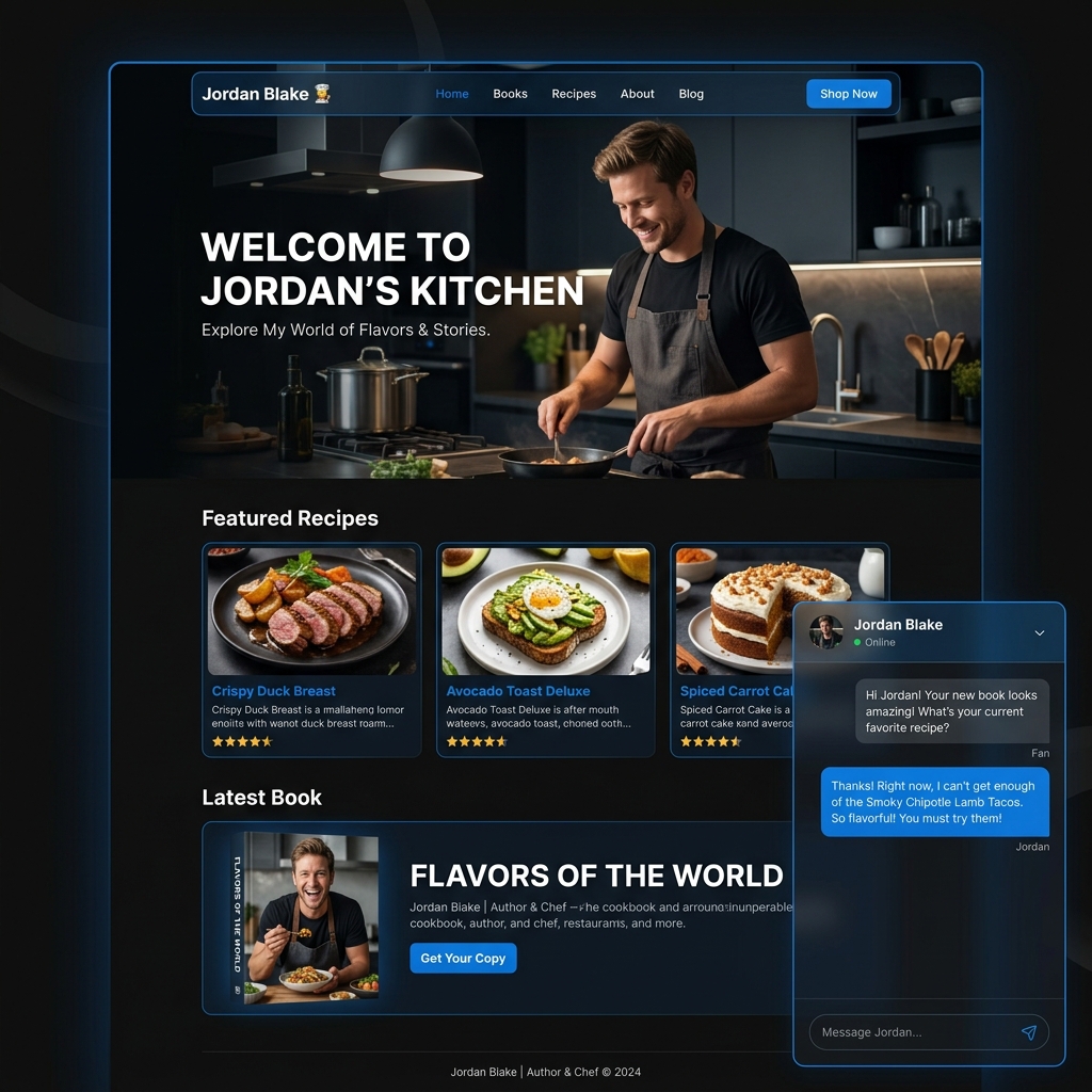 Branded AI chat widget on a creator's website